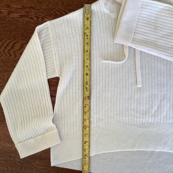 Bella Dahl 100% Cashmere Drawstring Hoodie Sweater Cropped Oversized NWOT - Picture 15 of 15